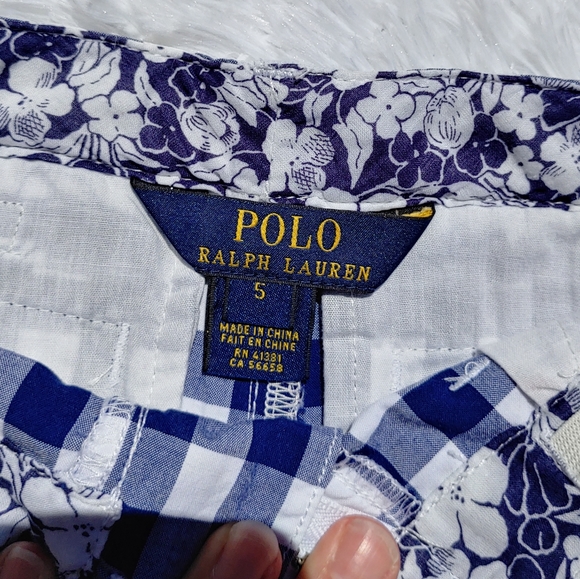 Polo Ralph Lauren Blue & White Plaid Shorts Size 5 - Picture 5 of 7